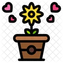 Flowers Heart Love And Romance Icon